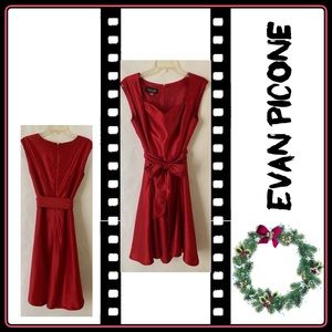 Evan Picone-Black Label Rich Red Dress - Size 8 Holiday Ready!